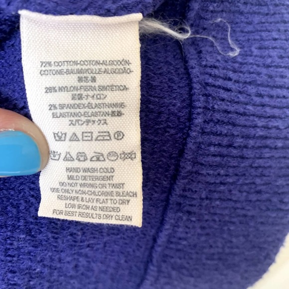 Free People Ottoman Slouchy Tunic Purple Sweater Oversized Ribbed Mock small - Picture 5 of 6